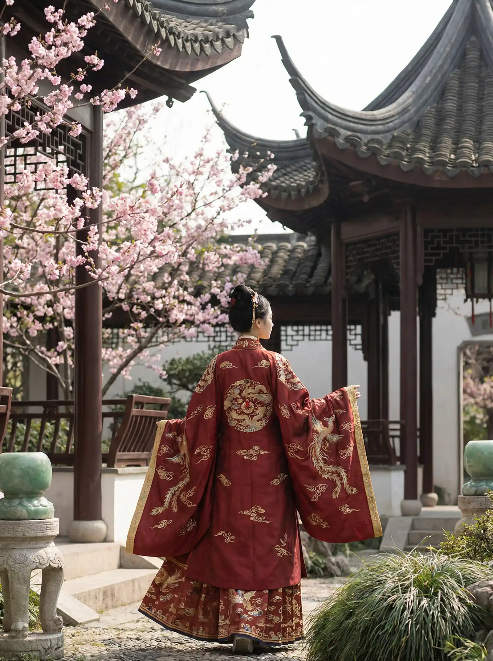 绝世高手陈扬最新更新节目 明制汉服红色凤凰刺绣